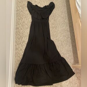 REBORN J SLINKY BLACK MAXI DRESS